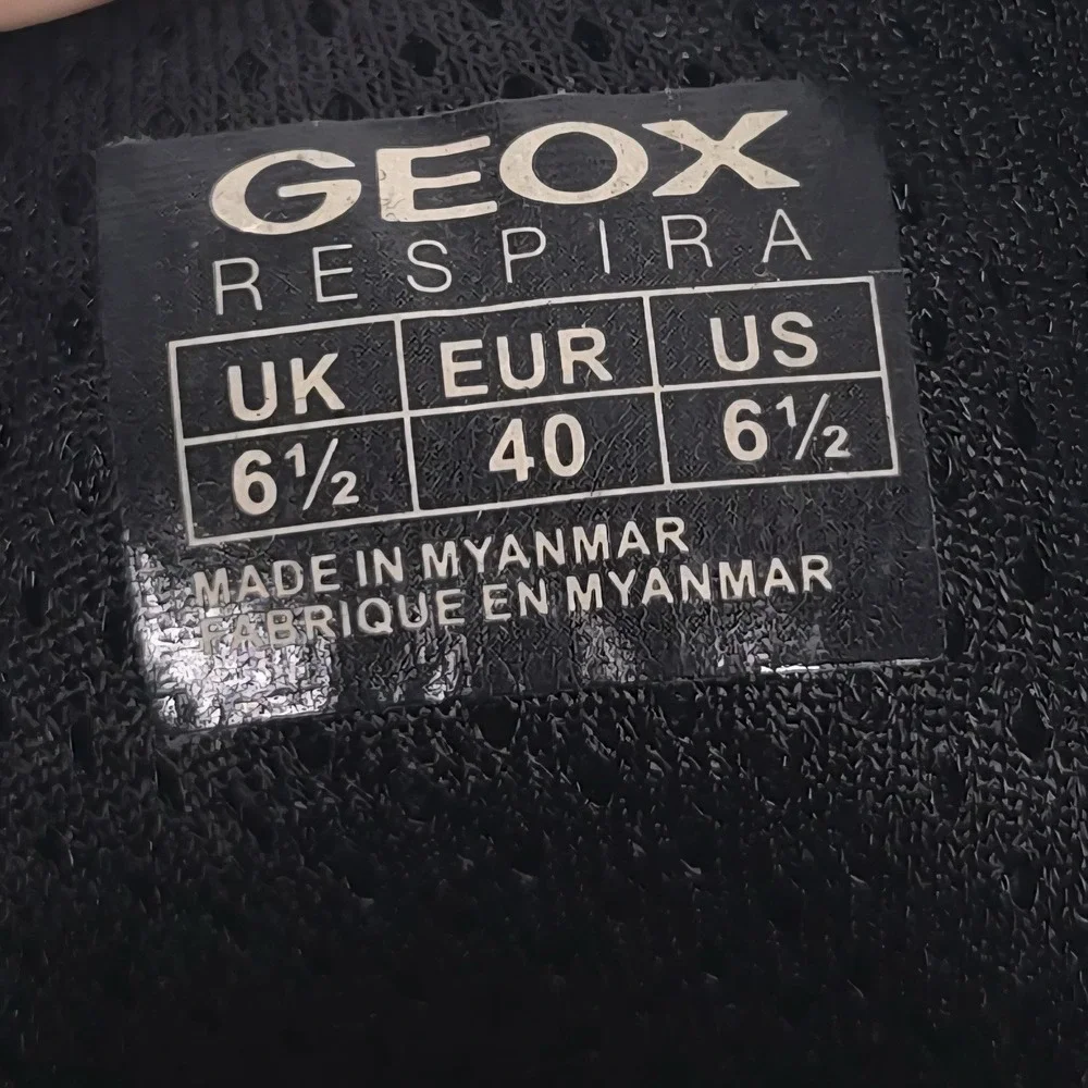 GEOX RESPIRA New‎ Wader LEATHER Sneakers Shoes 6.5 Big Kids Black ITALIAN PATENT